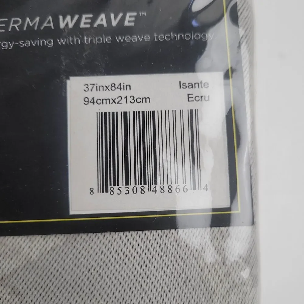 Eclipse Thermaweave Darkening Window SINGLE Curtain Panel 'Ecru' 37x84in #CT8